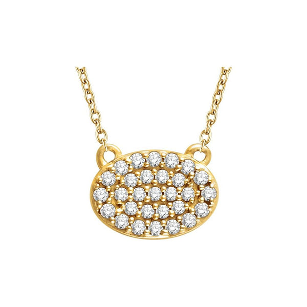 14K Gold 1/5 CTW Diamond Cluster Heart Necklace