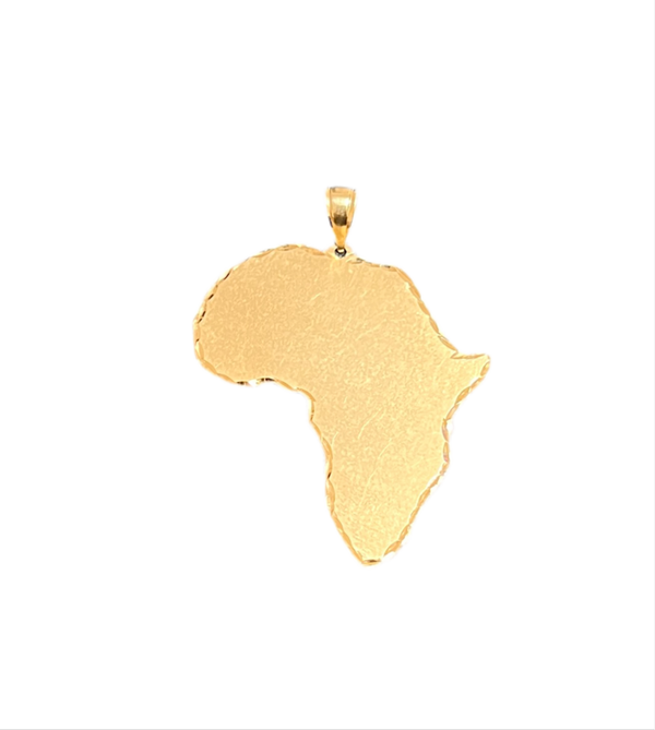 14K YG Small Africa Map Pendant