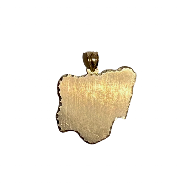 14K YG Nigeria Map Pendant