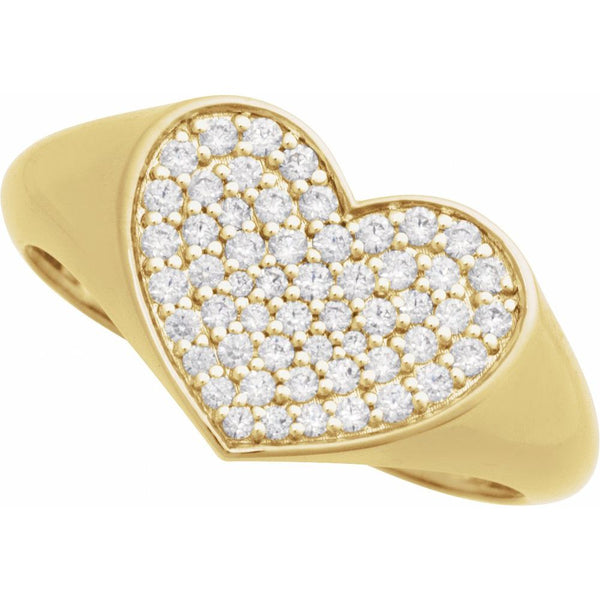 14K Gold 1/3 CTW Natural Diamond Heart Ring