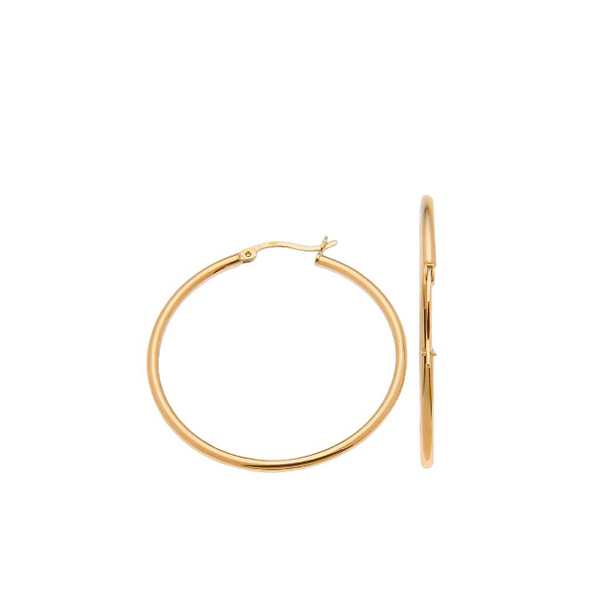 40mm 14K Yellow Gold Hollow Hoop Earrings