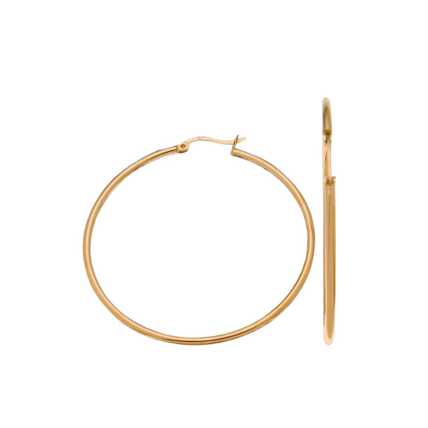 50mm 14K Yellow Gold Hollow Hoop Earrings