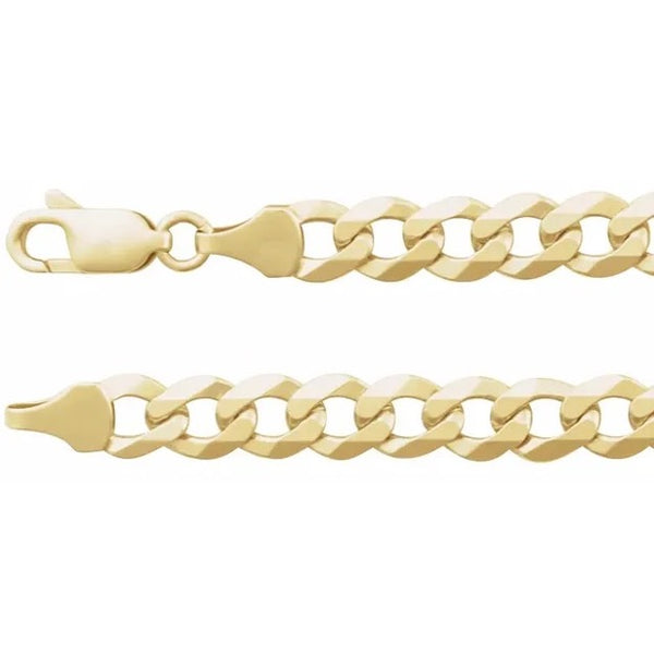 14K Yellow Gold Solid Curb Chain